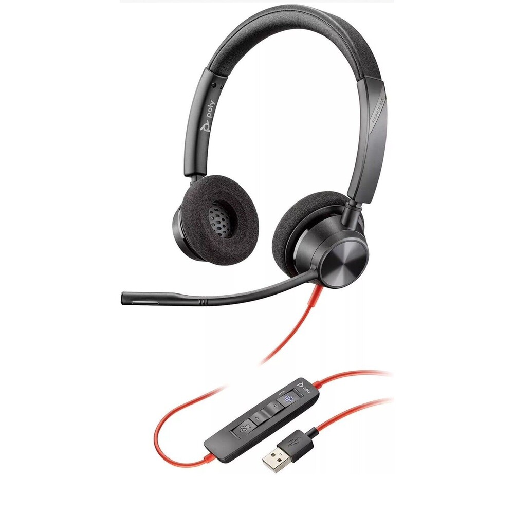 Plantronics Blackwire 3320 Wired Headset Dual-Ear (Stereo) w/Boom Mic PC/Mac NIB